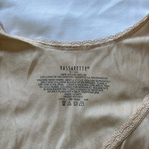 Vintage 90s Y2K Cami Camisole Womens Size Small Tan Beige Boudoir Sexy Nylon - Picture 4 of 5